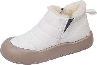 Generic Womens Platform Snow Boots Suede Warm Fur Lined Ankle Boots Slip On Anti-Slip Womens Winter Shoes Comfortable Ladies Winter Home Slippers Mid-Calf Sho