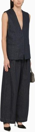 Amiri Womens Blue Cotton Waistcoat - Dark Blue - Size X-Small
