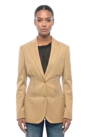 Stella McCartney Beige Notched Lapel Blazer