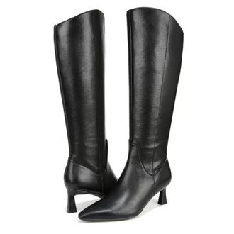 Naturalizer Womens Naturalizer Deesha Boots Black Leather Snip Toe Knee High HAWK2456