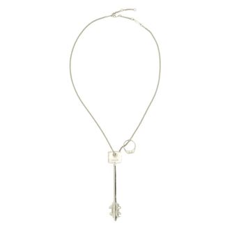 Paco Rabanne Necklaces, female, Gray, Size: ONE SIZE Key Necklace