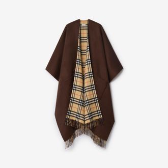 Burberry Reversible Check Wool Cashmere Cape