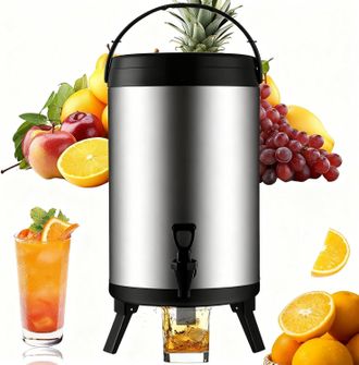 OEM Dispensador De Bebidas Fr&iacute;as Y Calientes Termo, Dispensador De Bebidas Aislado De Acero Inoxidable, Contenedor T&eacute;rmico Con Grifo Port&aacute;til Para Camping