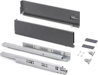 Emuca Emuca - Caj&oacute;n Exterior Vertex Con Regulaci&oacute;n 3d De Altura 131mm, 40kg, Profundidad 300mm, Acero, Gris Antracita