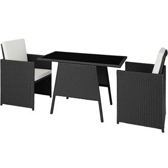 TecTake Garden Furniture Set Lausanne in Black | Size: 2 Seater