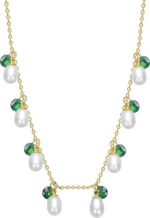 Rachel Glauber 14K Plated Cz Charm Necklace