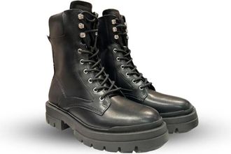 Guess Laced Schoenen - Dames - Veterlaarzen - Zwart - 37 EU - Leer - Schoenen