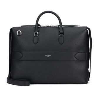 Dolce & Gabbana Leren Aktetas - Heren - Laptoptassen - Zwart - ONE Size - Leer - Tassen