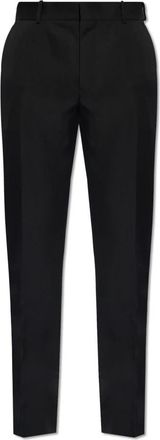Alexander McQueen Wollen plooirokbroek - Heren - Nette broeken - Zwart - M - Wol - Broeken