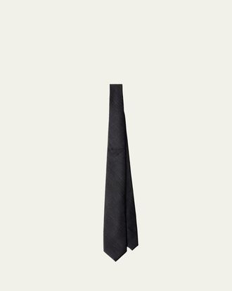 Prada Mens Wool Tonal Triangle Tie