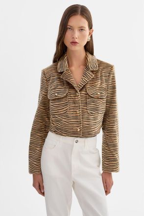 LaMarque Jaylee | Tiger Print Cropped Jacket in Tgr at Nordstrom, Size Xx-Small