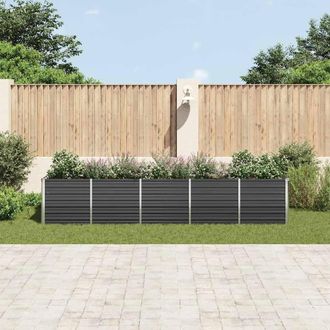 Berkfield Home Garden Raised Bed Galvanised Steel 400x80x77 cm Anthracite in Charcoal | Size: 400 x 80 x 77 cm