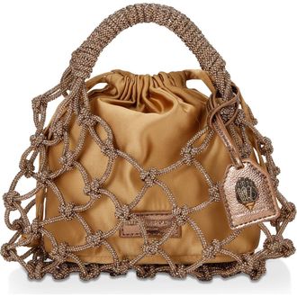 Kurt Geiger Small Crystal Macram&eacute; Bag in Rust/Copper at Nordstrom Rack