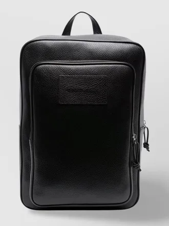 Emporio Armani leather backpack with front zip pocket