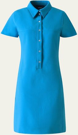 Akris Short-Sleeve Cotton-Silk Polo Dress