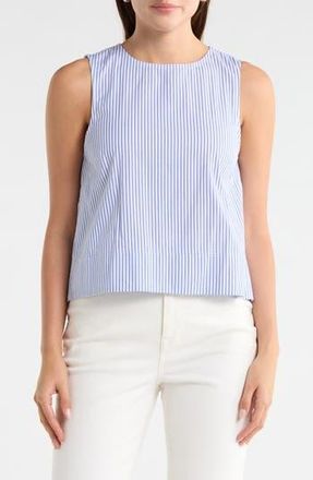 Madewell Suki Sleeveless Cotton Top in Blue And White Stripe at Nordstrom Rack, Size X-Large