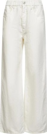 Brunello Cucinelli Pull On Jean - Dames - Wijde Broeken - Wit - L - Katoen - Broeken