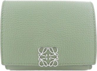 Loewe Green Leather Wallet (Tri-Fold) (Pre-Owned)