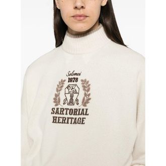 Brunello Cucinelli Embroidered Cashmere Sweater - Beige