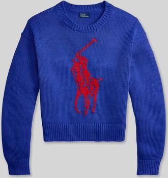 Polo Ralph Lauren Regular Fit Strickpullover aus reiner Baumwolle in Royal, Gr&ouml;&szlig;e XXL