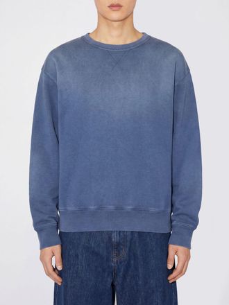 Acne Studios Felpa girocollo in cotone con spalle scese e logo posteriore
