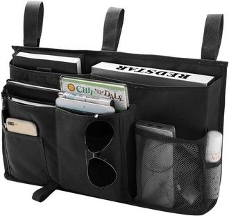 No Brand Bolsa Organizadora Colgante Para Mesita De Noche - 8 Compartimentos - Ideal Para Camas De Habitaciones De Estudiantes, Camas De Hospital Y Barandillas