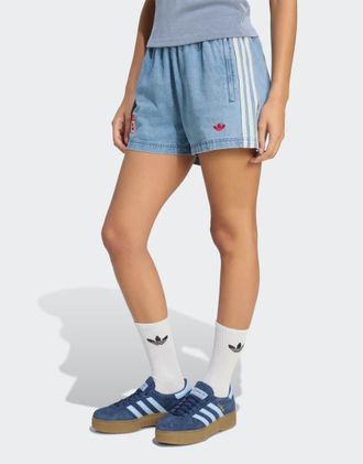 adidas Originals Pantaloncini di jeans azzurri-Blu