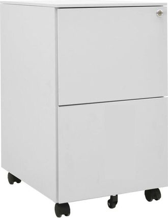 vidaXL Mobile File Cabinet Light Grey 39x45x67 cm Steel Vidaxl