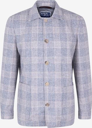 Fedeli Karierte Hemdjacke aus Alpakawolle und Schurwolle