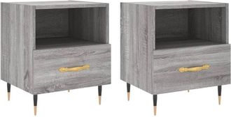 vidaXL Comodini 2 pz Grigio Sonoma 40x35x47,5 cm in Legno Multistrato - Vidaxl