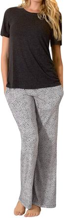 Felina Super Soft Knit Lounge Set In Black Sunburst