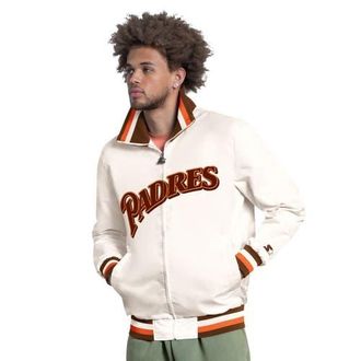 Starter Mens Starter White San Diego Padres The Captain Cooperstown Logo Full-Zip Varsity Jacket at Nordstrom, Size Small