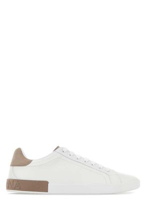 Dolce & Gabbana White Color Block Sneakers