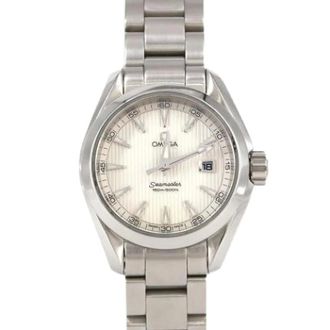 Omega Pre-owned Seamaster Aqua Terra 30mm Quartz Horloge - Dames - Pre-owned - Wit - Maat: ONE Size