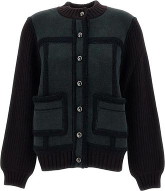 Barrie Color Block Vest - Dames - Vesten - Groen - M - Truien & Vesten