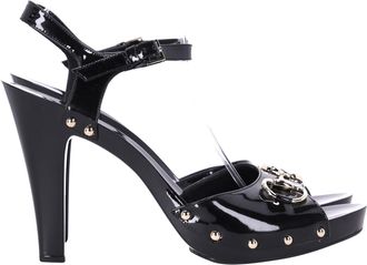 Gucci Pre-owned Womens Horsebit Sandal Heels in Black Patent Leather - Size EU 41