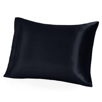 Bare Home 19 Momme 100% Mulberry Silk Pillowcase - Envelope Closure in Black at Nordstrom, Size Queen