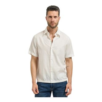 A|X Armani Exchange Linen Blend Shirt - male - Armani Exchange - Short Sleeve Shirts - White - 2XL - Shirts