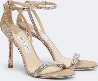 Jimmy Choo London Sandalias Moza de ante con cristales