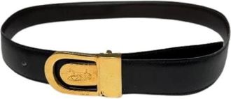 Celine Pre-owned Vintage Carriage Logo Belt - Dames - Vintage Accessoires - Zwart - ONE Size - Leer - Vintage