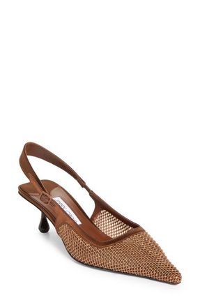 Jimmy Choo London Amel Crystal Mesh Kitten Heel Slingback Pump in Bronze/Bronze at Nordstrom, Size 10.5Us