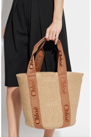 Chlo&eacute; Woody Large Shopper Bag, Womens, Beige