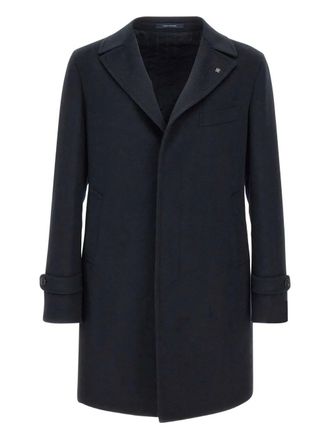 Tagliatore peak lapel buttoned coat - Blue