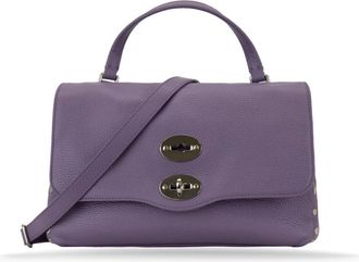 Zanellato Leren schoudertas met metalen details - Dames - Handtassen - Paars - ONE Size - Leer - Tassen