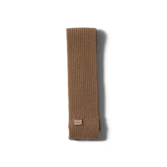 Miu Miu Wool And Cashmere Scarf, Woman, Camel Brown