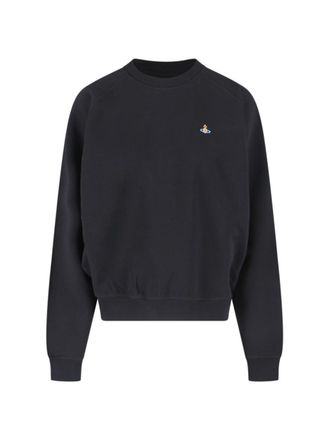 Vivienne Westwood Orb Crewneck Sweatshirt, In Black Cotton
