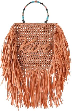 Kurt Geiger Mini Tote Fringe - Dames - Handtassen - Oranje - ONE Size - Tassen