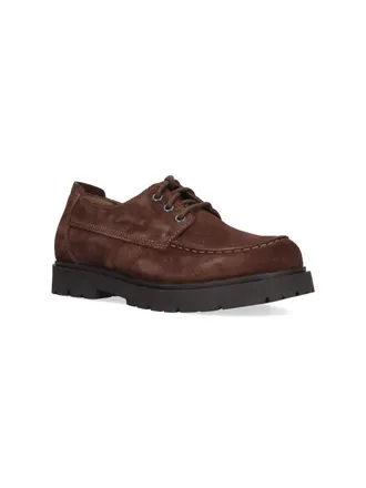 Birkenstock Unisex Flat Shoes Brown Leather
