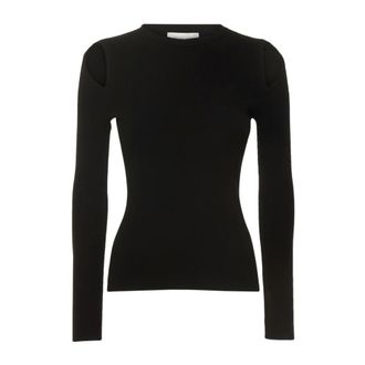 Michael Kors Round-neck Knitwear, female, Black, Size: XL Round-neck Knit Sweater