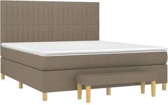 vidaXL Vidaxl - Cama Box Spring Con Colch&oacute;n Tela Gris Taupe 180x200 Cm